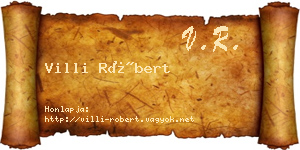 Villi Róbert névjegykártya